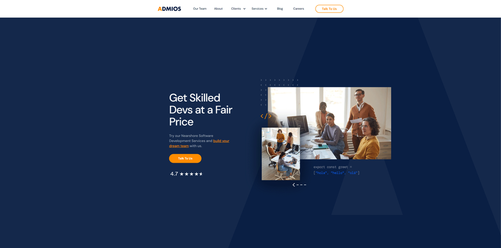 Admios Website Header