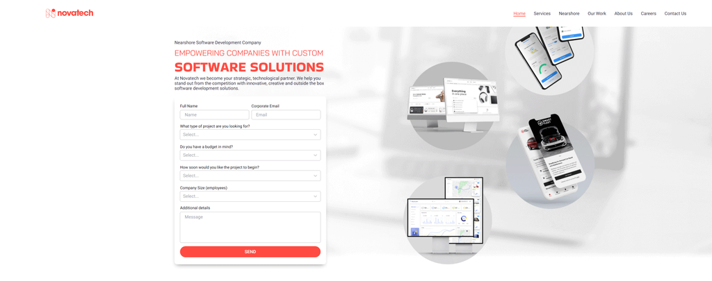 NovaTech Website Header
