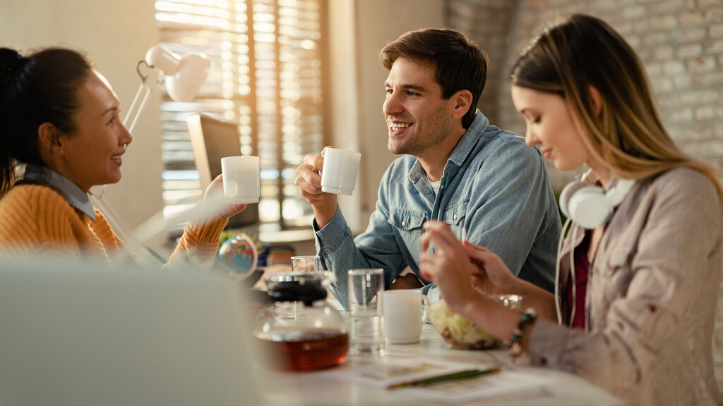 meeting in person with coworkers