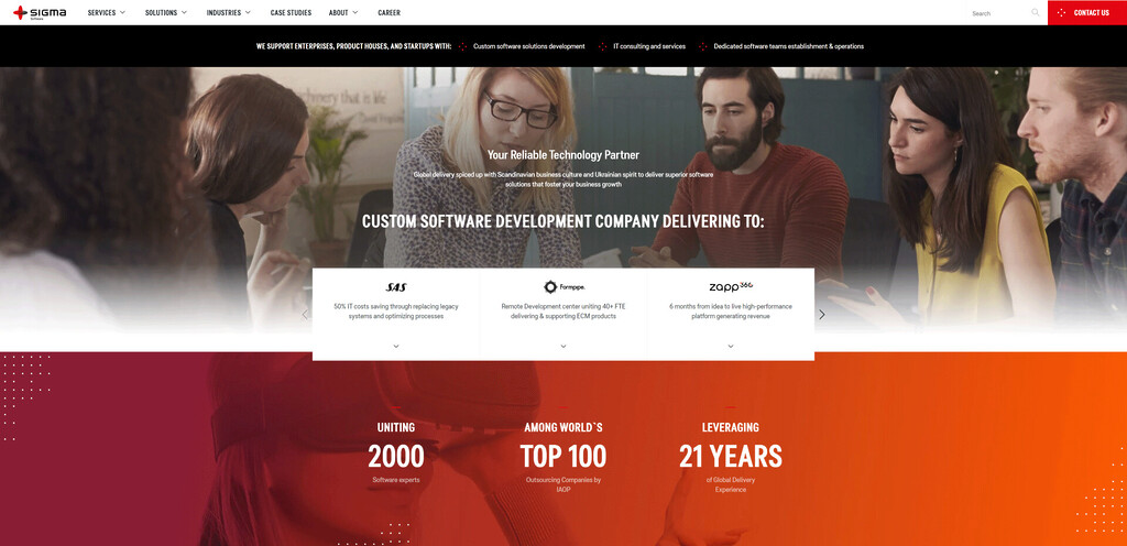 Sigma Website Header