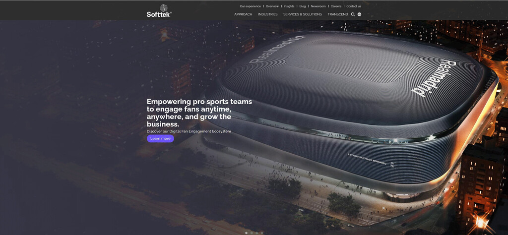 Softek website header