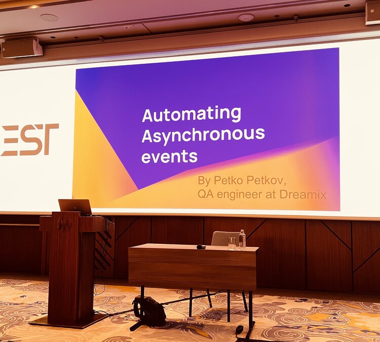 unnamed 16 - Dreamix Speaker at SEETEST 2025: Petko Petkov Shares Expertise on Test Automation 1 Petko petkov Dreamix speaker at the SEETEST conference disussing automating testing in asynchronous events