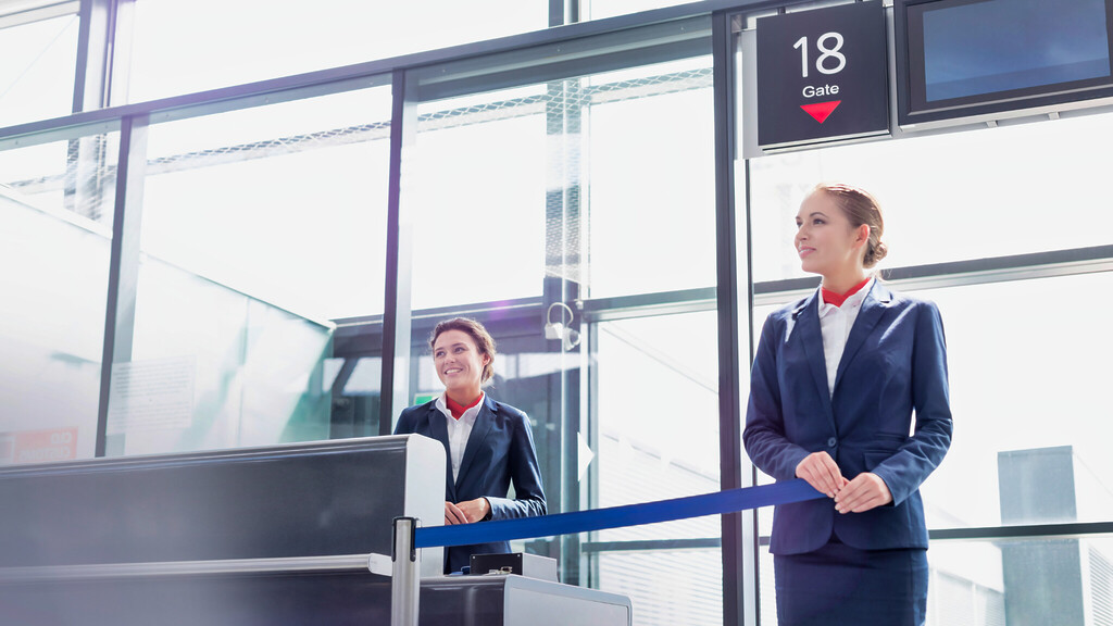 Subheading 29 - Aviation AI Development Services 11 Airline staff at a departure gate